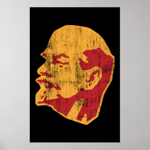 Póster retrato do cccp de Vladimir Lenin