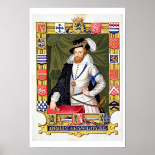 Póster Retrato do conde de Robert Dudley (c.1532-88) de