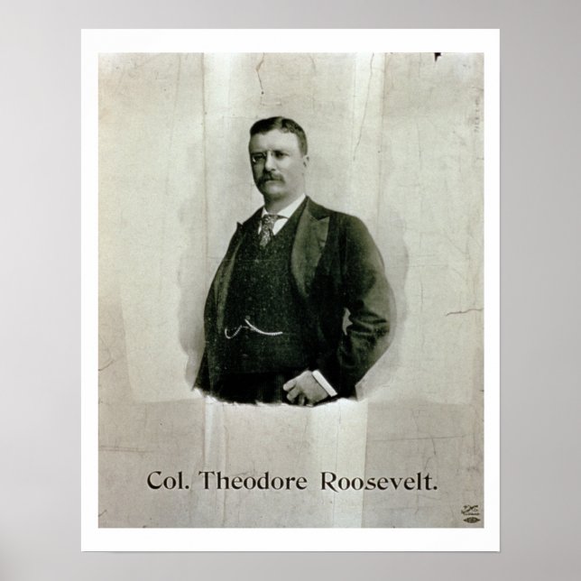 Póster Retrato do Coronel Theodore Roosevelt (lito) (Frente)