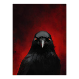 Póster Retrato do Corvo de Olhos Carmesim