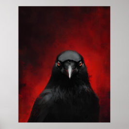 Poster Retrato do Corvo de Olhos Carmesim
