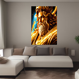 Poster Retrato do Deus Grego Zeus | Arte AI