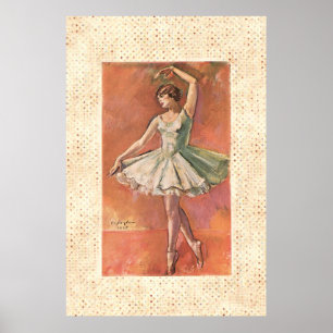 Poster retrato do ~ do vintage do 1920 de uma bailarina