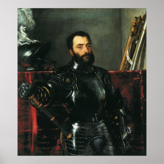 Póster Retrato do Duque de Urbino por Titian (Frente)