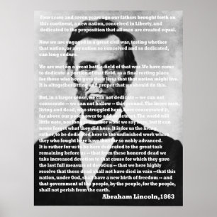 Póster Retrato do endereço de Abraham Lincoln Gettysburg