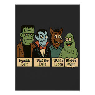 Póster Retrato do esquadrão monstro Bela Arte de Hallow
