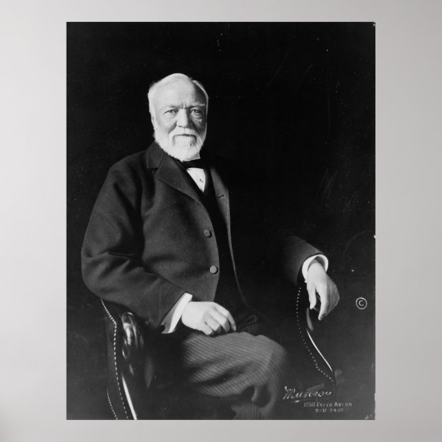 Póster Retrato do filantropo Andrew Carnegie (Frente)