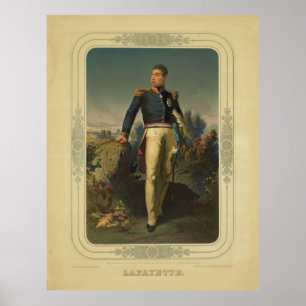 Póster Retrato do General francês Marquês de Lafayette
