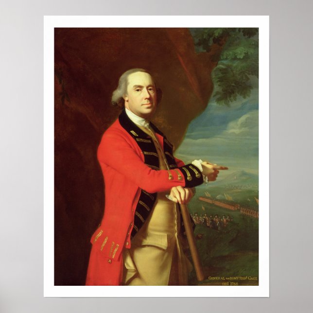 Poster Retrato do General Thomas Gage, c.1768 (óleo em ca (Frente)