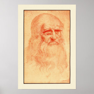 Poster Retrato do giz vermelho de Leonardo da Vinci