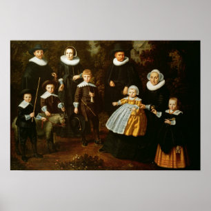 Póster Retrato do grupo de três gerações da