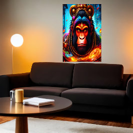Poster Retrato do Hindu Deus Hanuman | Arte AI