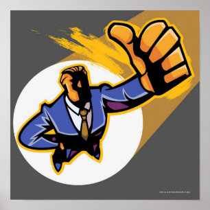 Póster Retrato do homem novo que mostra os polegares