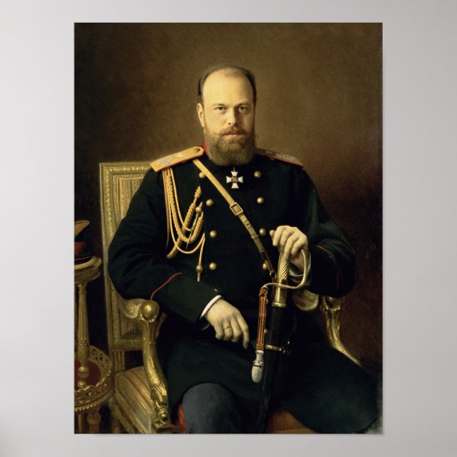 Poster Retrato do Imperador Alexandre III 1886 (Frente)