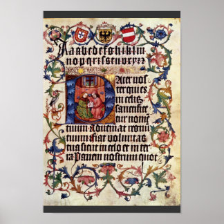 Póster Retrato Do Imperador Maximilian I E Seu Professor 