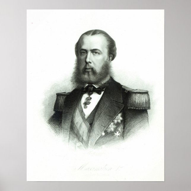 Poster Retrato do Imperador Maximiliano do México, 1864 (Frente)