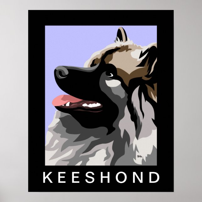 Póster Retrato do lado de Keeshond (Frente)