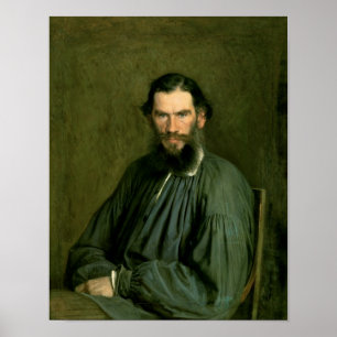 Poster Retrato do lev Nikolaevich Tolstoy 1873 da
