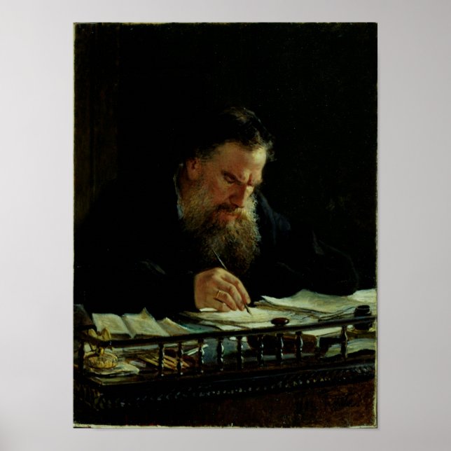 Poster Retrato do lev Tolstoy (Frente)