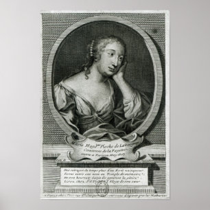 Póster Retrato do medalhão da senhora de La Fayette