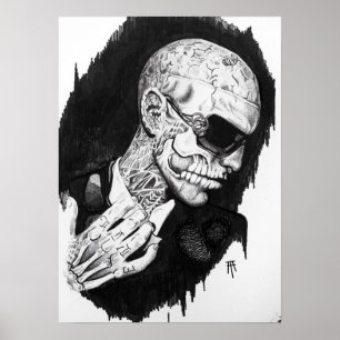 Póster Retrato do menino do zombi