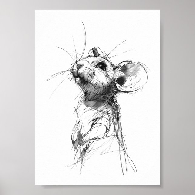 Poster Retrato do mouse bonito (Frente)