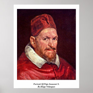 Póster Retrato do papa X. inocente. Por Diego Velázquez