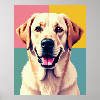 Poster Retrato do Pastel Pop Art Labrador Retriever