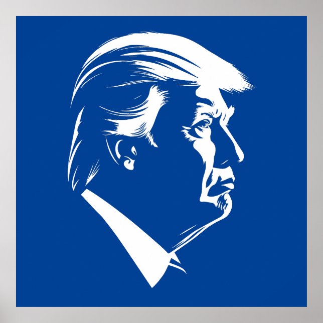 Poster Retrato do perfil Donald Trump (Frente)