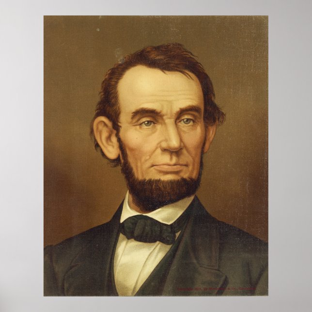 Póster Retrato do Presidente Abraham Lincoln (Frente)