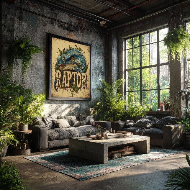 Poster Retrato do raptor Grunge (Criador carregado)