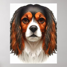 Retrato do Rei Charles Cavalier Spaniel Pet