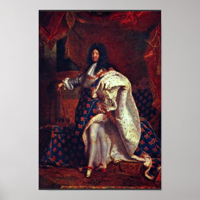 Póster Retrato Do Rei Francês Louis Xiv Por Rigaud Hy (Frente)