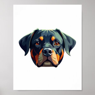Poster Retrato do Rottweiler Moderno - Cão Estilo do Veto