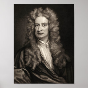 Poster retrato do senhor Isaac Newton do cientista