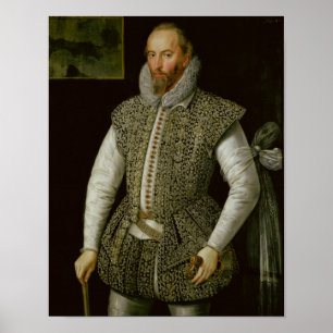 Póster Retrato do senhor Walter Raleigh, 1598