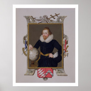 Póster Retrato do senhor Walter Raleigh (c.1552-1618) de