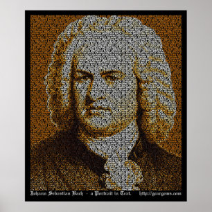 Póster Retrato do texto de JS Bach