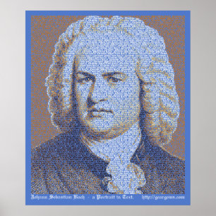 Póster Retrato do texto de JS Bach