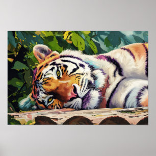 Poster Retrato do Tigre em Descolagem