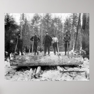 Poster Retrato dos Loggers, 1890. Vintage Photo