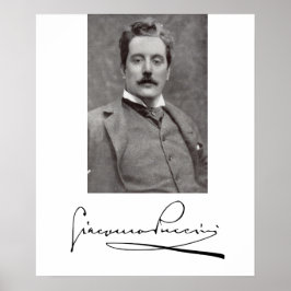 Poster Retrato e assinatura de Giacomo Puccini