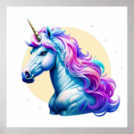 Poster Retrato Elegante Unicorn