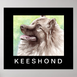 Póster Retrato em Aquarela de Keeshond
