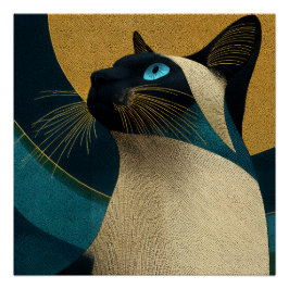 Póster Retrato em Mosaico Siamesa