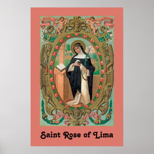 Poster Retrato emoldurado de Santa Rosa de Lima (K 48)