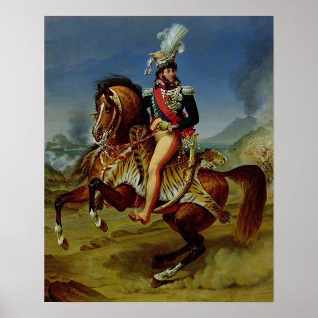 Poster Retrato Equestre de Joachim Murat 1812 (Frente)