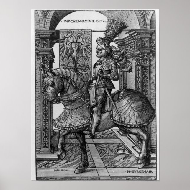 Póster Retrato equestre de Maximilian I c.1508 (Frente)