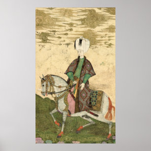 Póster Retrato equestre de Sultan Osman II 1618