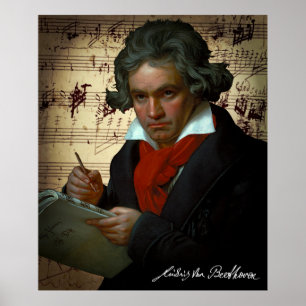 Poster RETRATO ESCURO do GÊNIO MUSICAL BEETHOVEN 1820